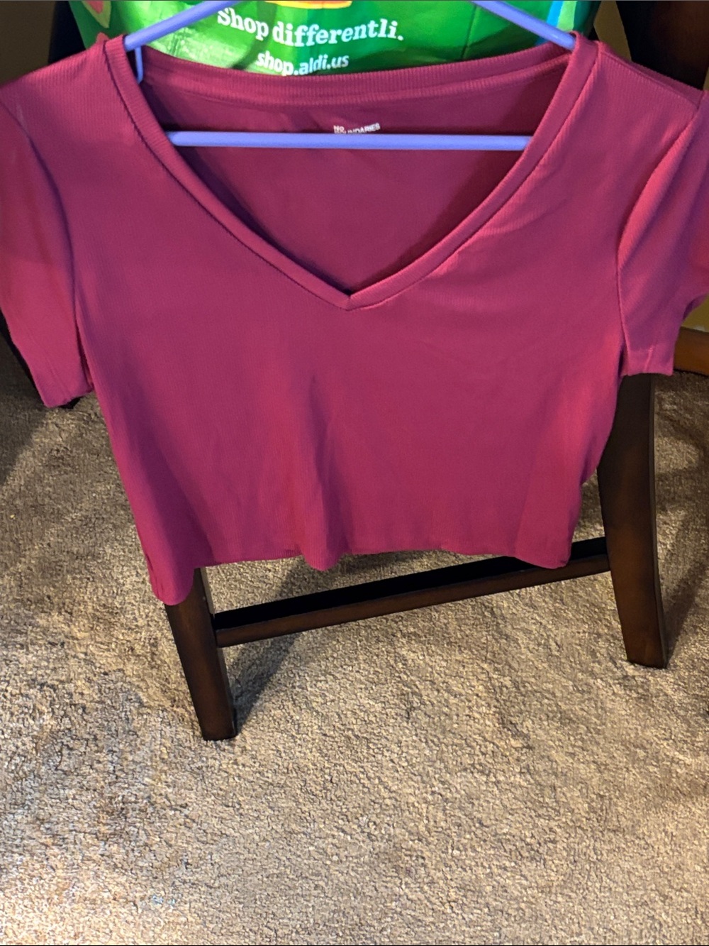 Medium No Boundaries V-Neck Cropped Top - Berry Pink